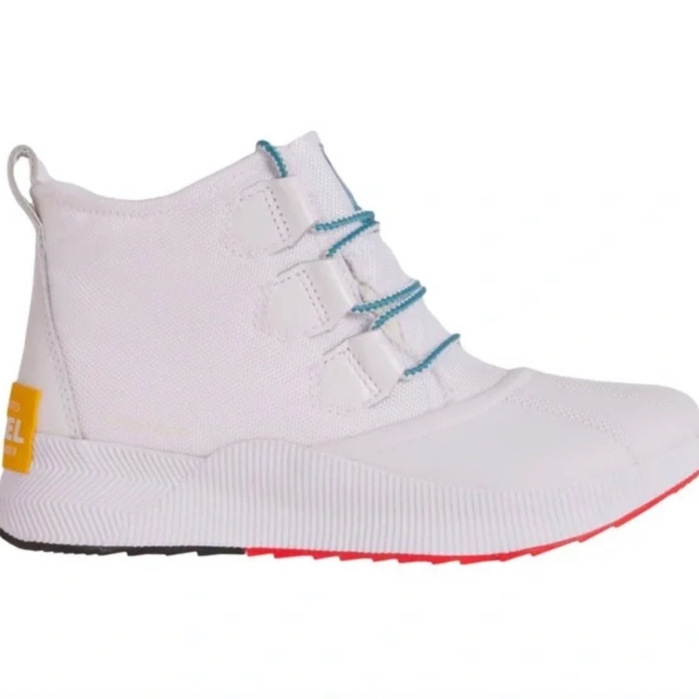 Sorel OUT N ABOUT III CLASSIC WOMEN'S WATERPROOF White/Cyber Yellow BOOT Size 9 - Picture 4 of 15